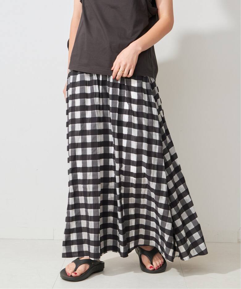 シアーギンガムチェックスカート（ロング・マキシ丈スカート）｜Spick  