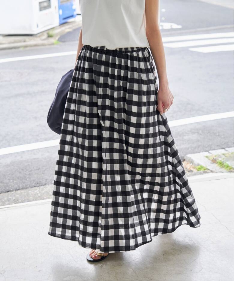 シアーギンガムチェックスカート（ロング・マキシ丈スカート）｜Spick  