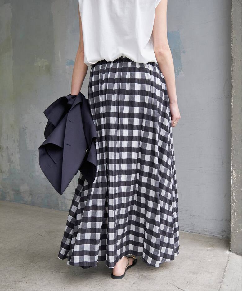 シアーギンガムチェックスカート（ロング・マキシ丈スカート）｜Spick  