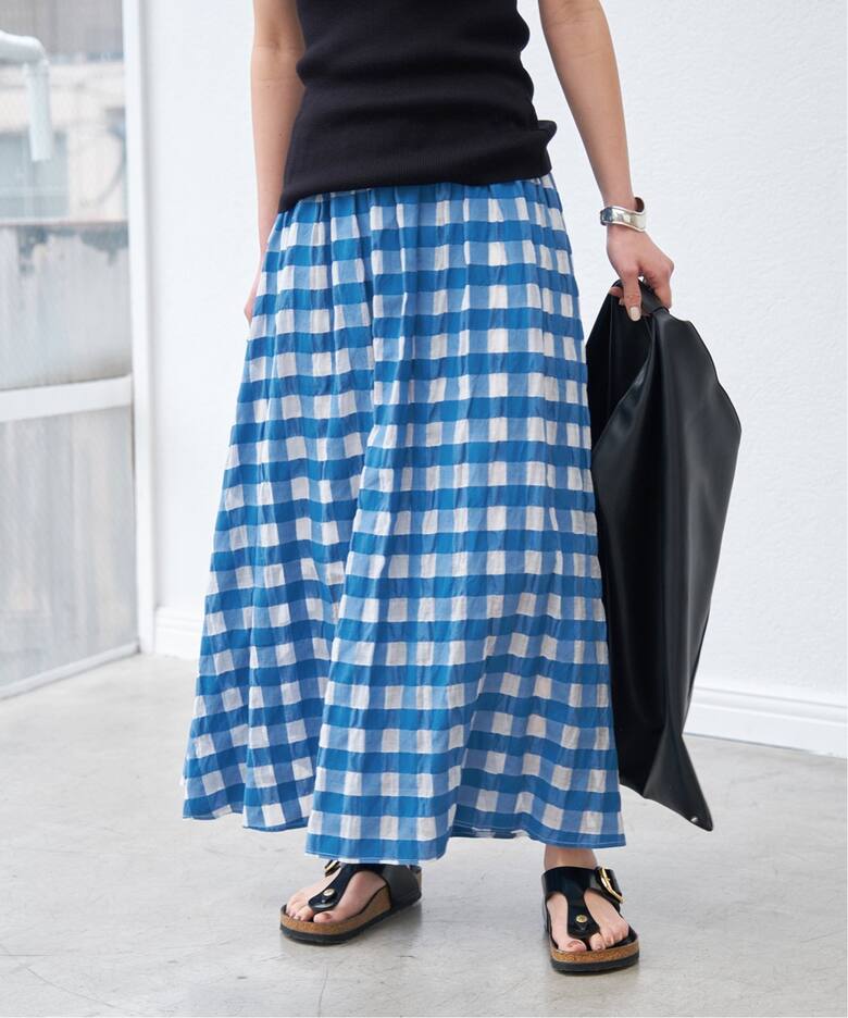 シアーギンガムチェックスカート（ロング・マキシ丈スカート）｜Spick  