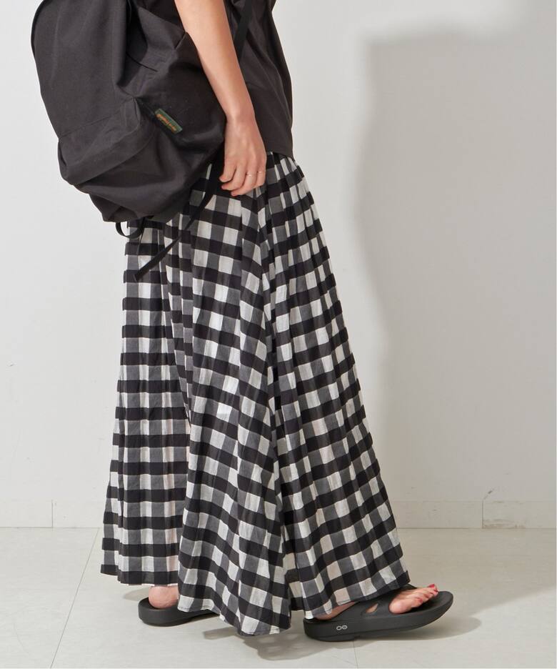 シアーギンガムチェックスカート（ロング・マキシ丈スカート）｜Spick  