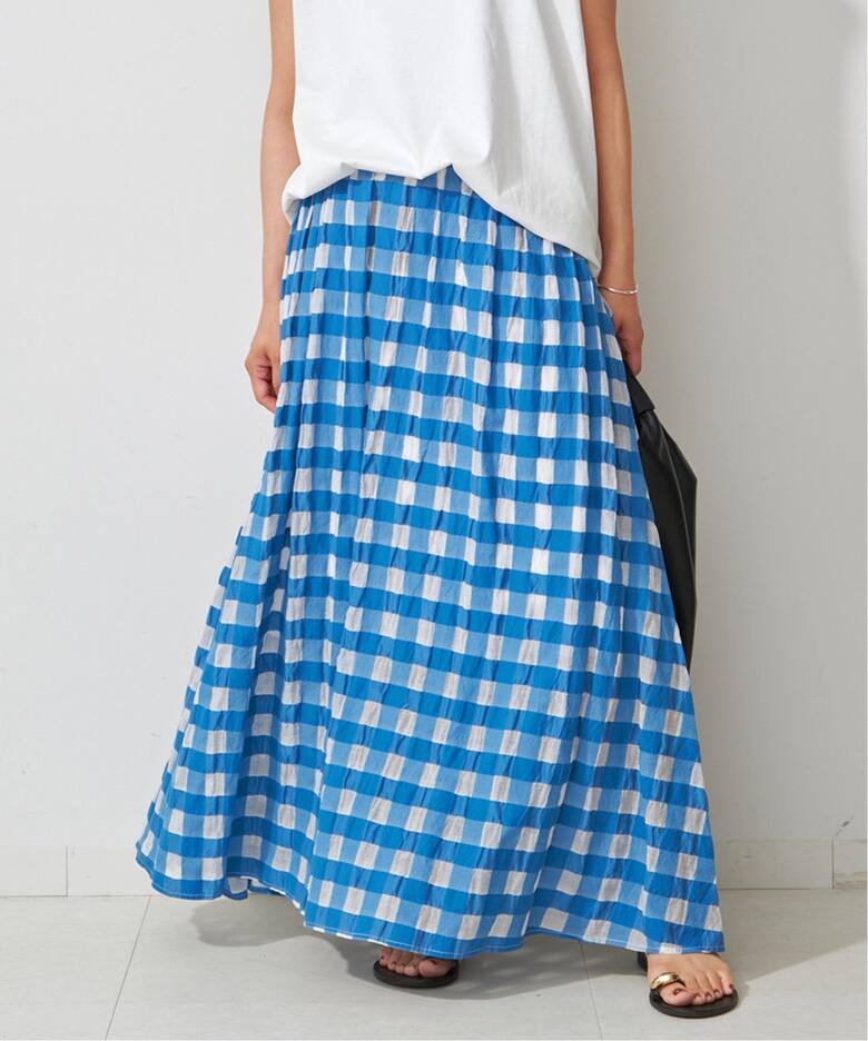 シアーギンガムチェックスカート（ロング・マキシ丈スカート）｜Spick  