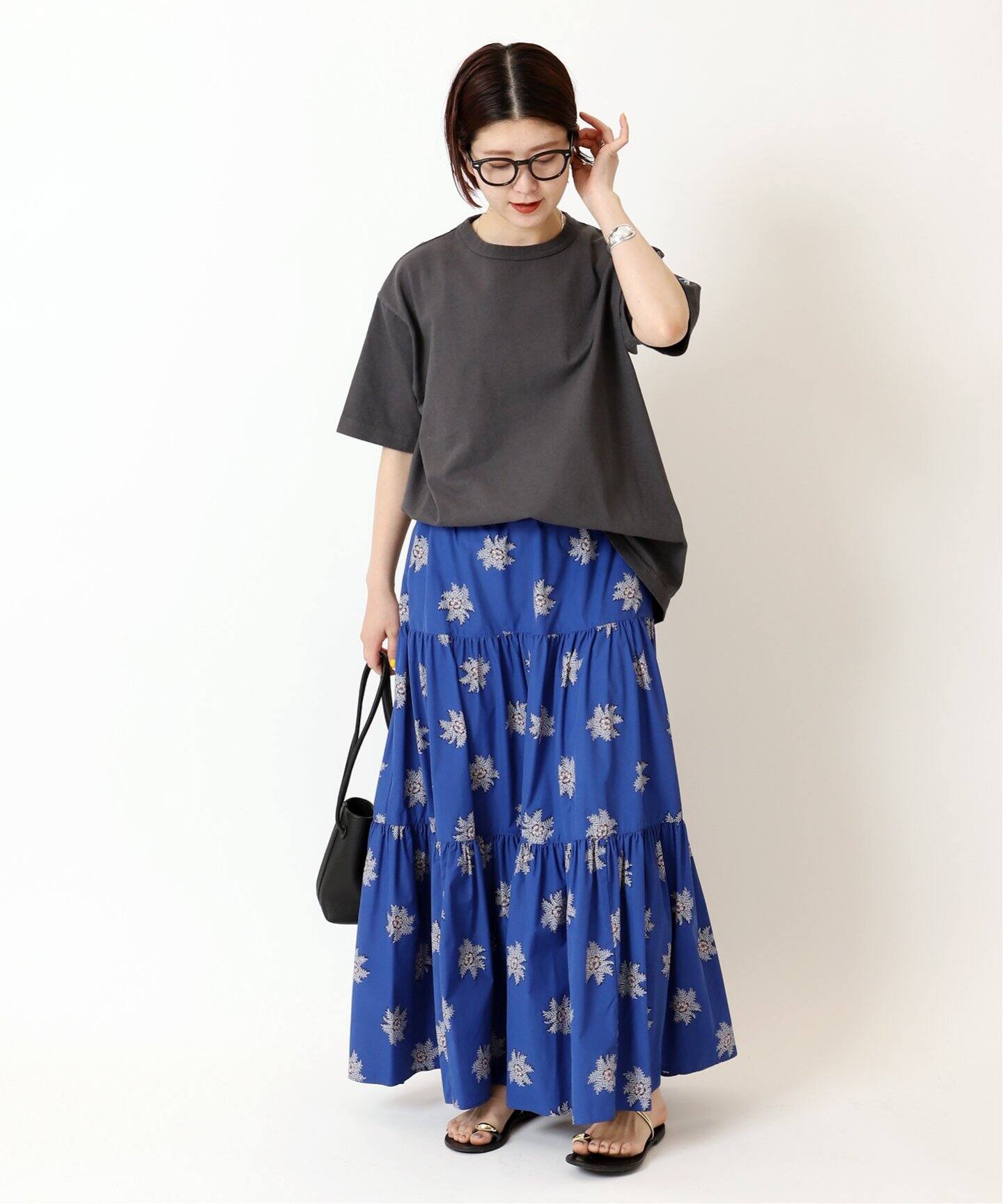 LIBERTYティアードギャザースカート（ロング・マキシ丈スカート  