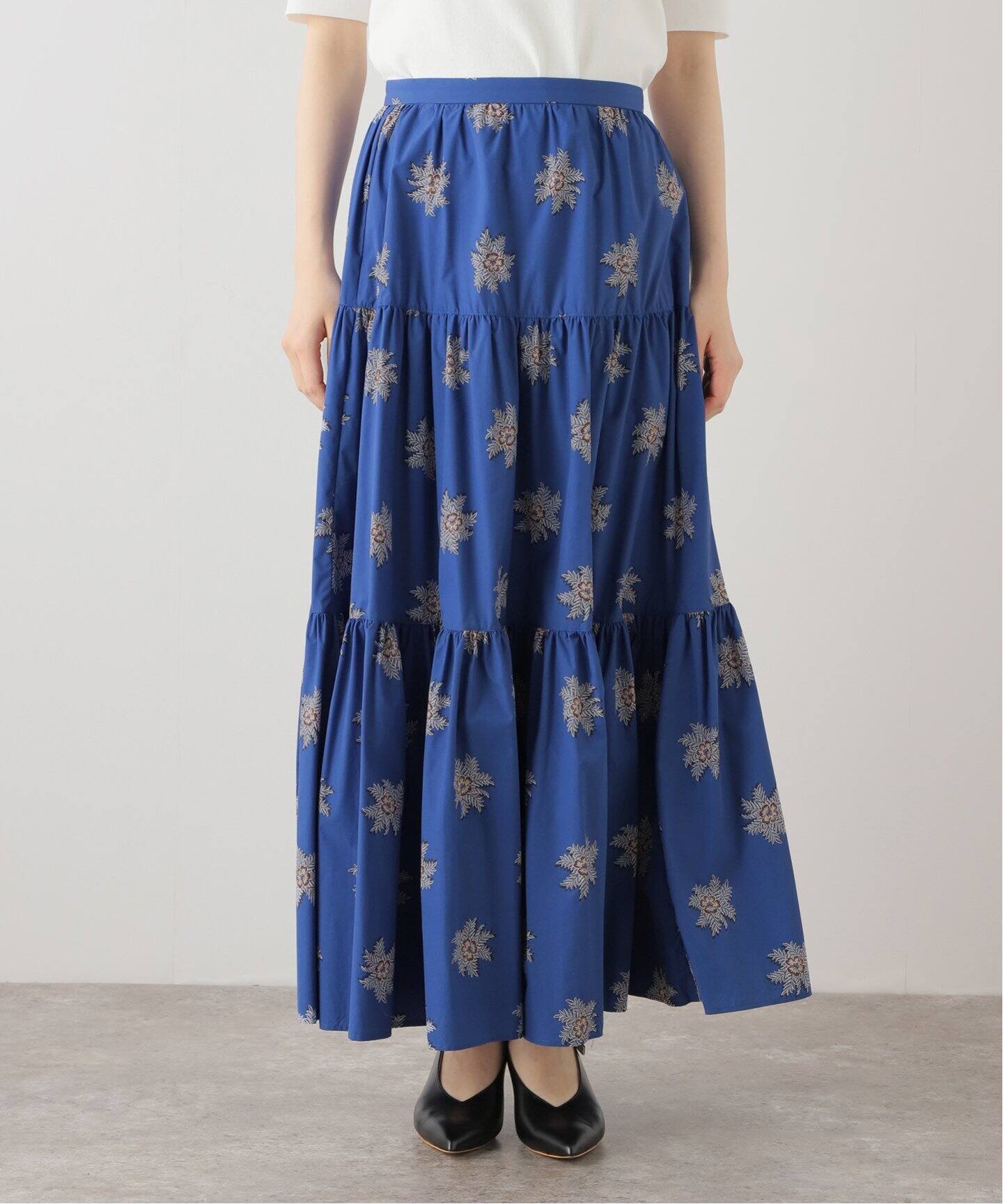 LIBERTYティアードギャザースカート（ロング・マキシ丈スカート  