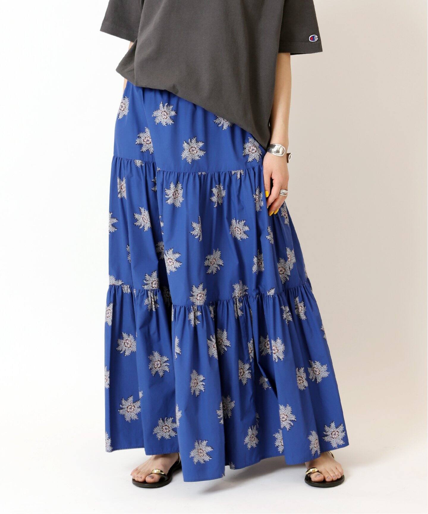 LIBERTYティアードギャザースカート（ロング・マキシ丈スカート  