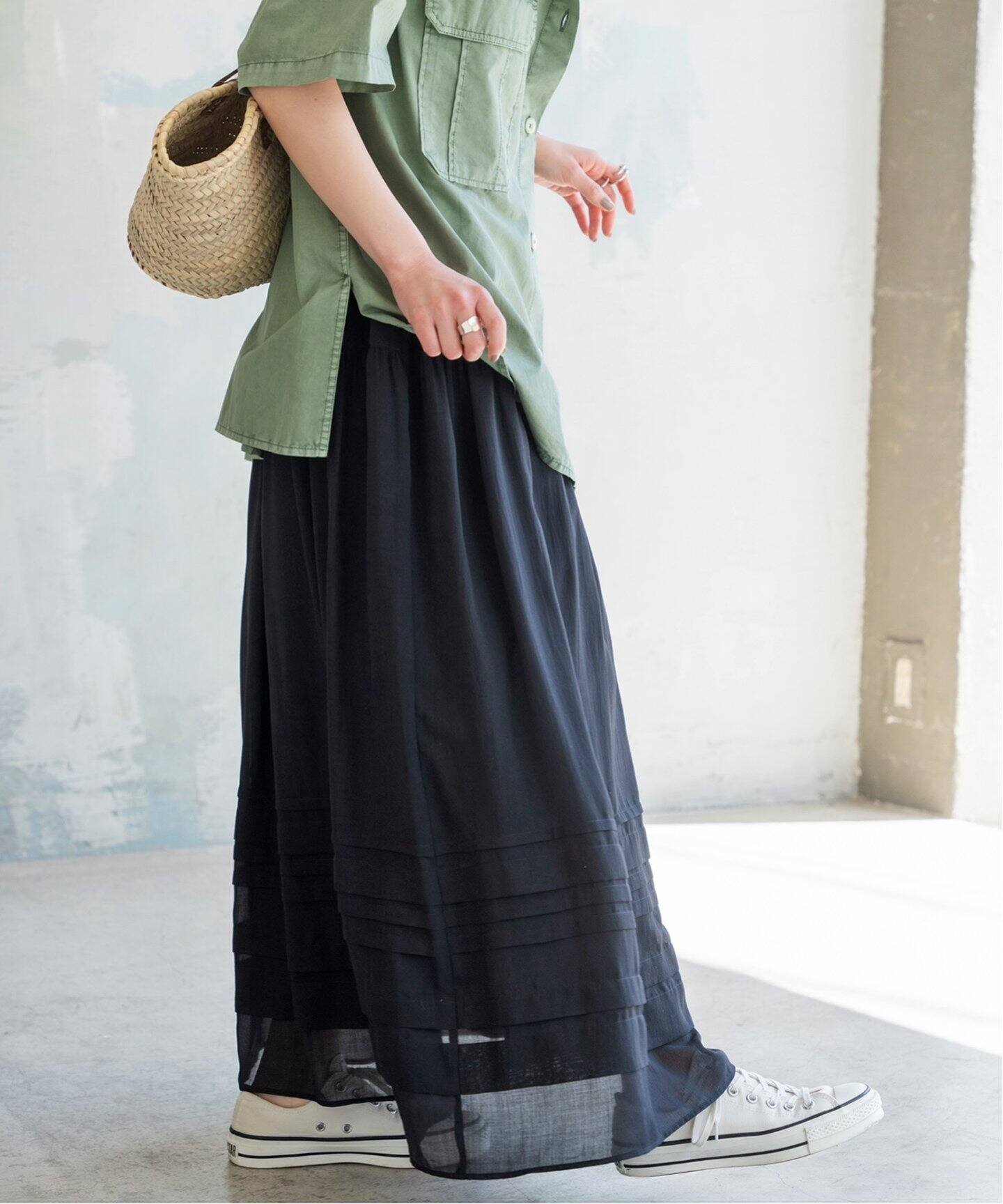 PEボイルギャザースカート（ロング・マキシ丈スカート）｜Spick and  