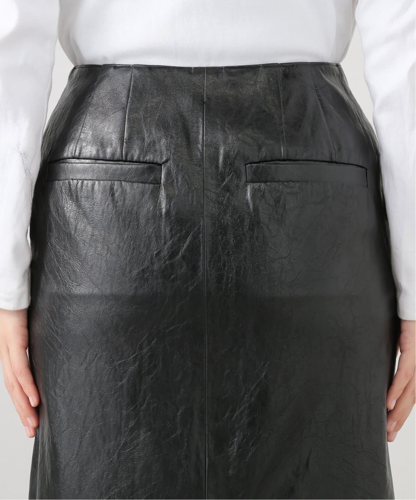 美品　GUCCI レザータイトスカート 黒 Belle Cie レディース スカート ミニ タイト ラップスカート