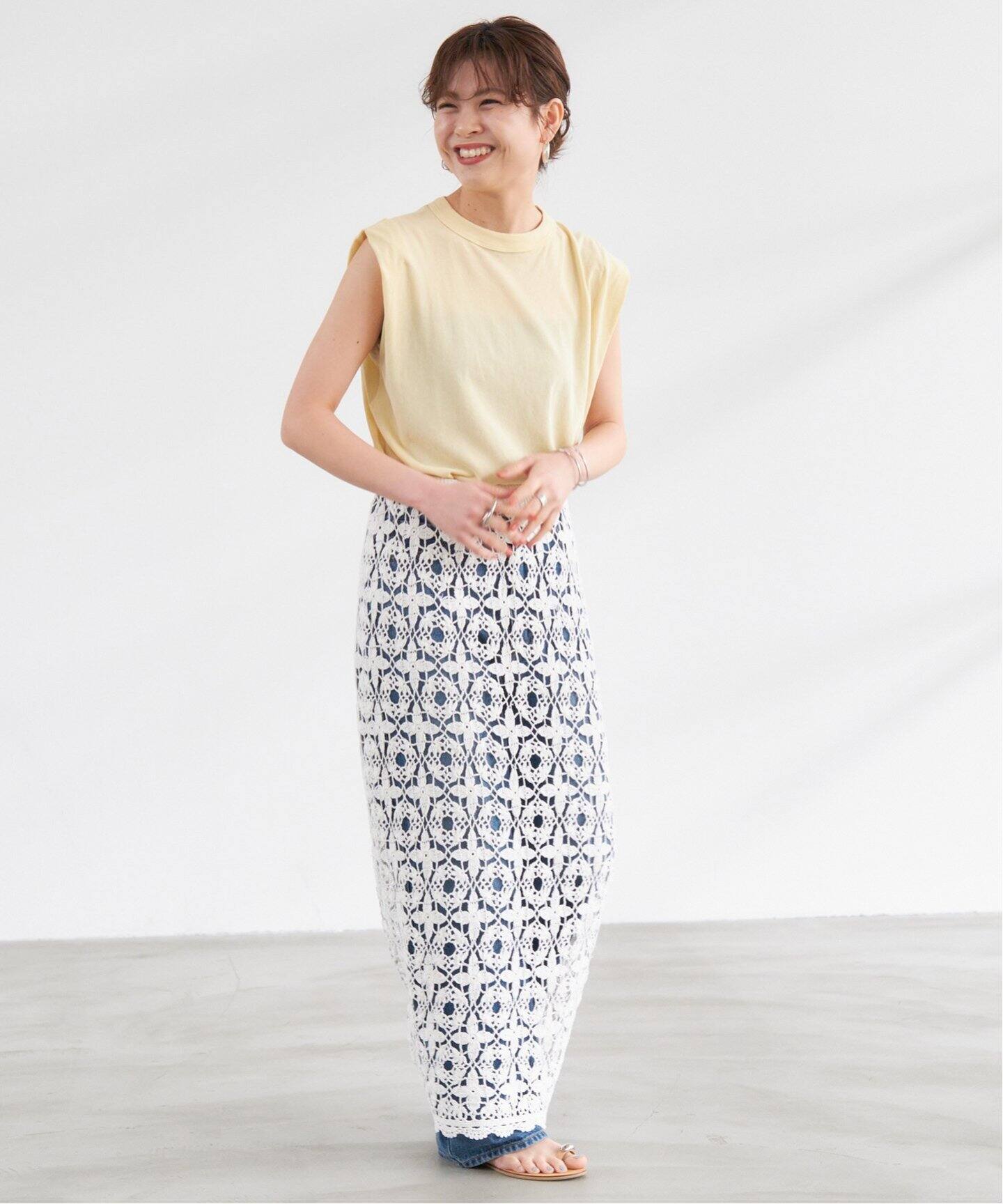 S.Shiori*S カギ針ニットスカート（ロング・マキシ丈スカート）｜Spick 