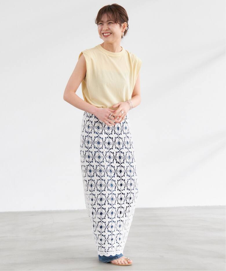 S.Shiori*S カギ針ニットスカート（ロング・マキシ丈スカート）｜Spick