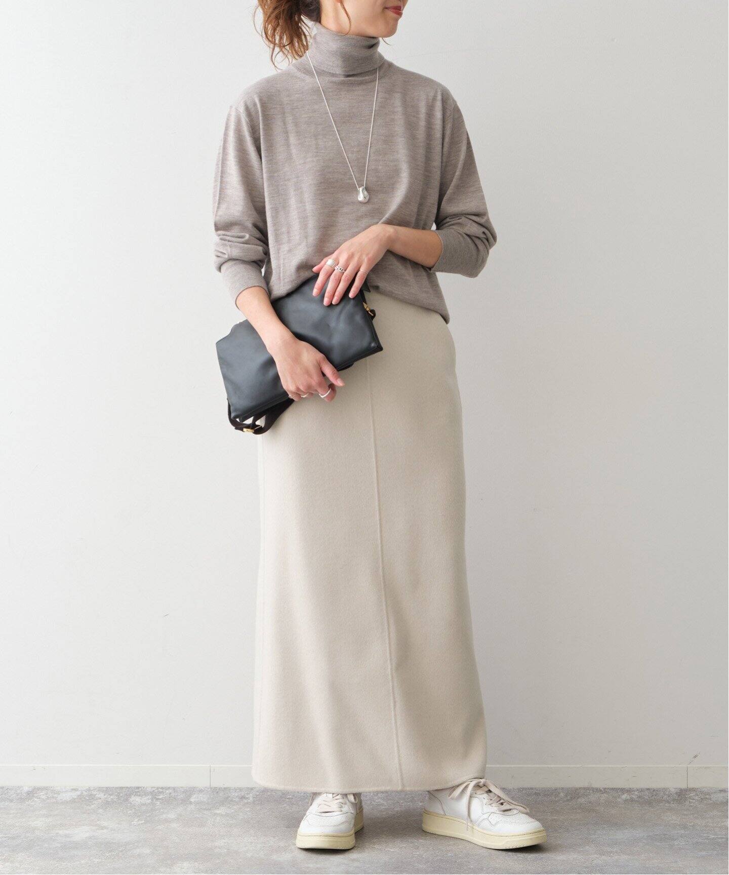 ダブルフェイストラペーズスカート（ロング・マキシ丈スカート  