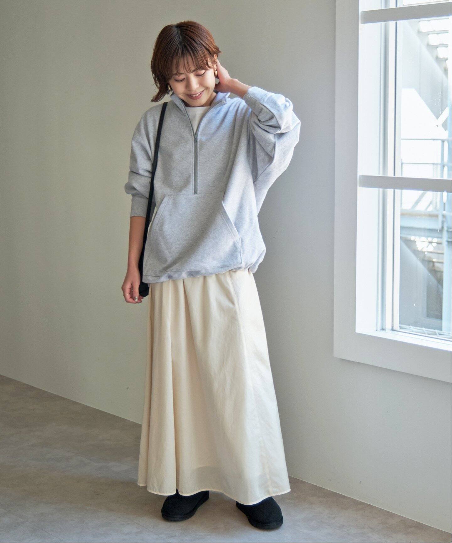 spickandspan ドライタッチマキシスカート （タッサークロスタック  