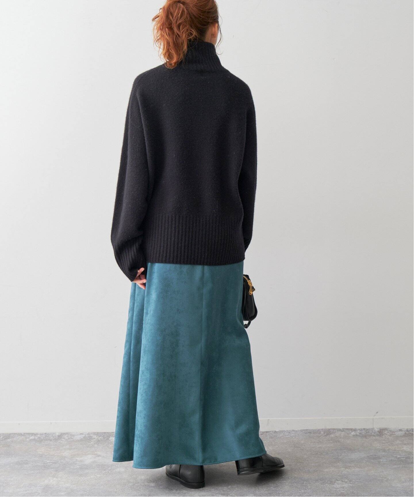 フェイクスエードイージースカート（ロング・マキシ丈スカート  