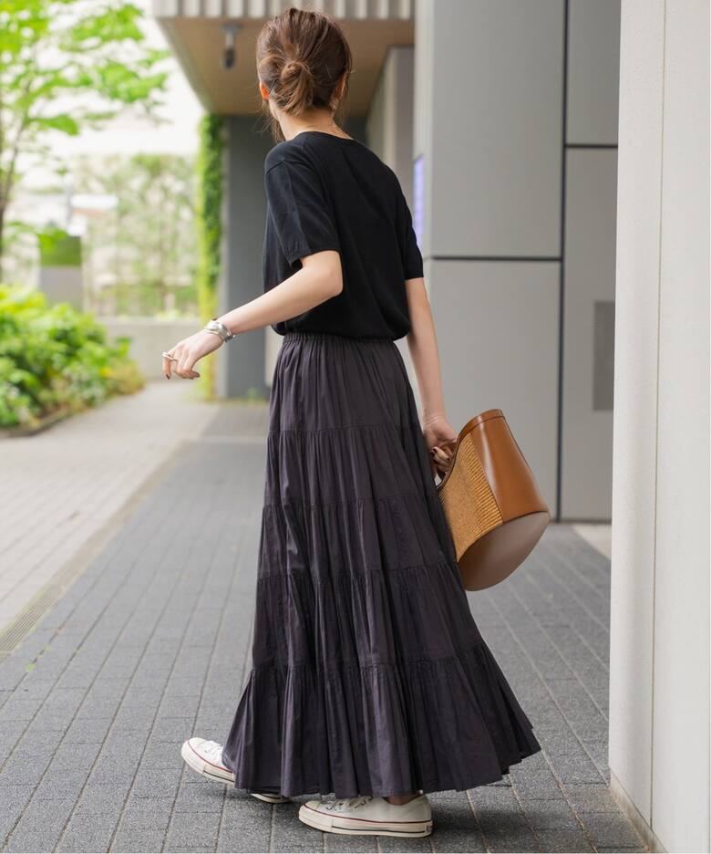 HYU 100/ボイルティアードスカート（ロング・マキシ丈スカート  