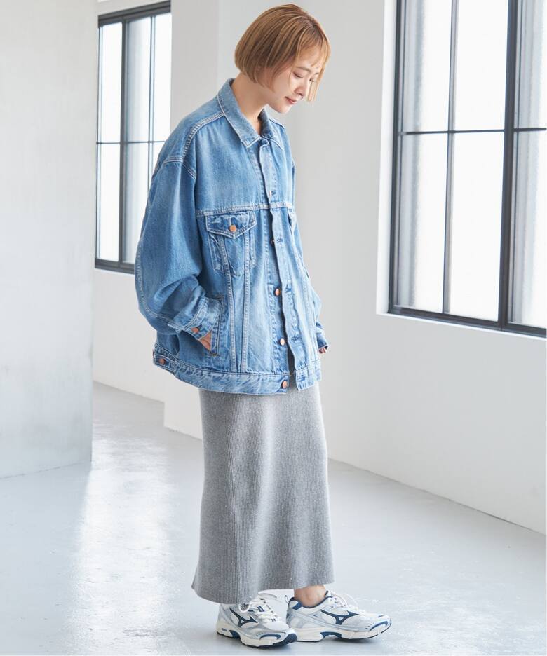 ☆ルネ rene☆パールスリットリブニットロングスカート（リブニット  