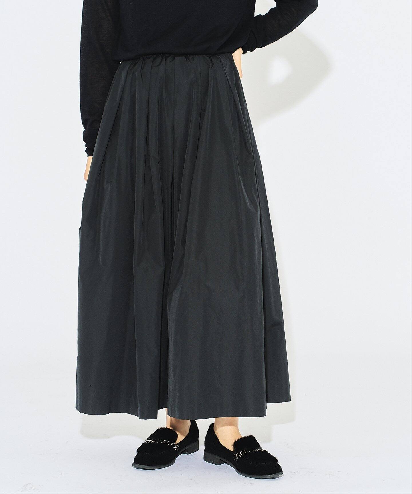 タフタタックギャザースカート（ロング・マキシ丈スカート）｜HARDY  