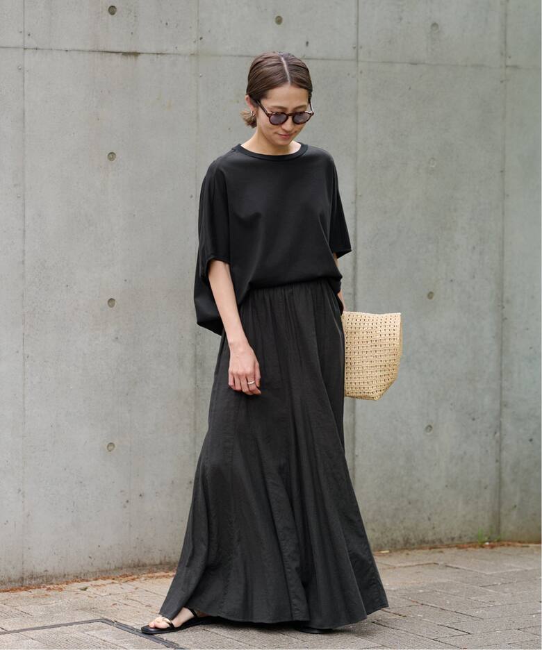 ≪追加≫ピースダイ切替フレアスカート（ロング・マキシ丈スカート  