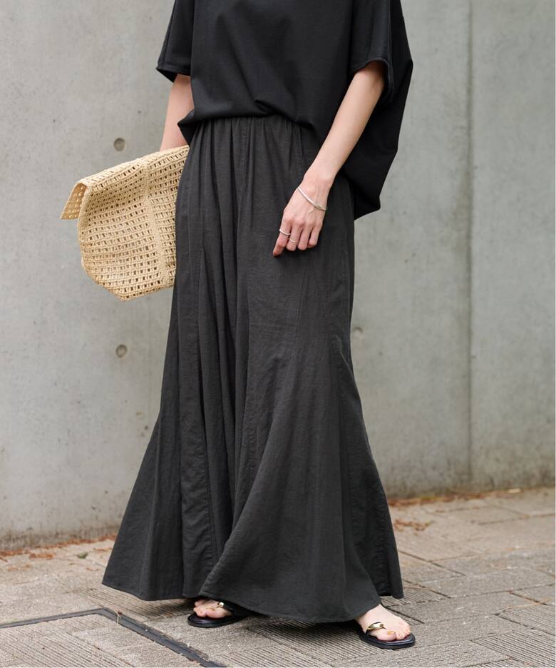 ≪追加≫ピースダイ切替フレアスカート（ロング・マキシ丈スカート  