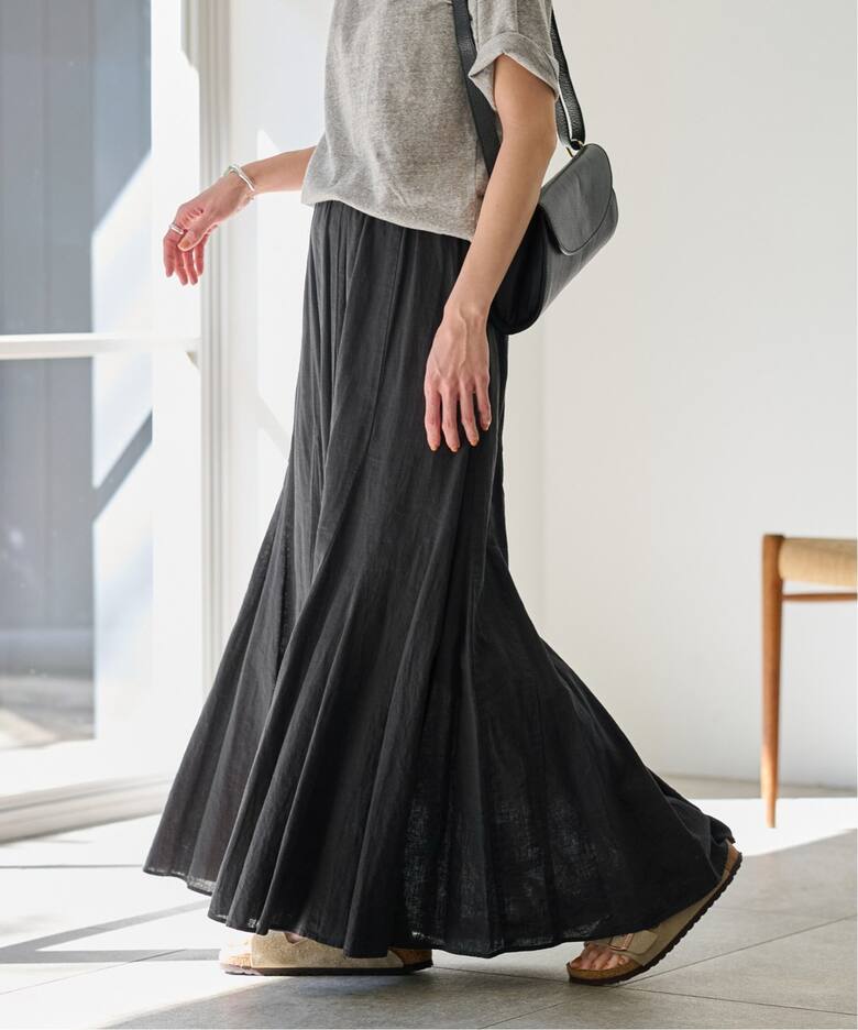 ≪追加≫ピースダイ切替フレアスカート（ロング・マキシ丈スカート  