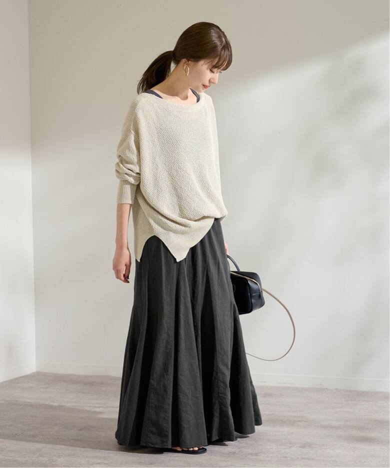 ≪追加≫ピースダイ切替フレアスカート（ロング・マキシ丈スカート  
