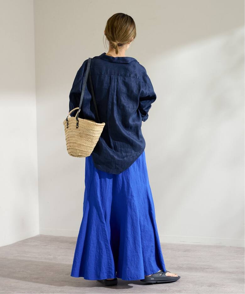 ≪追加≫ピースダイ切替フレアスカート（ロング・マキシ丈スカート  