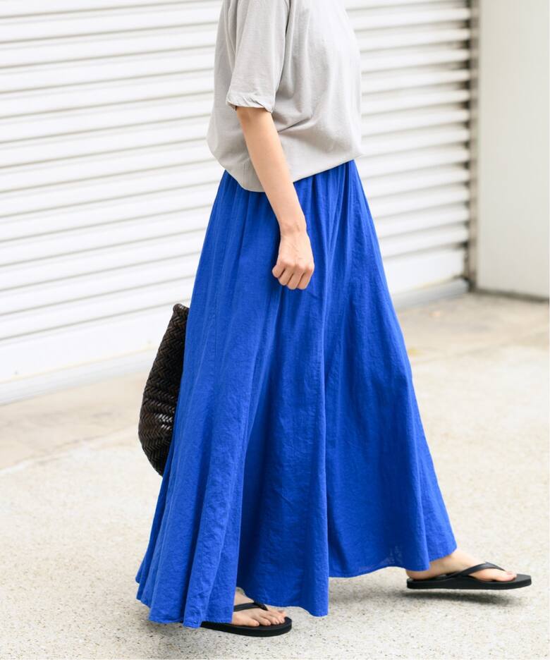 ≪追加≫ピースダイ切替フレアスカート（ロング・マキシ丈スカート  