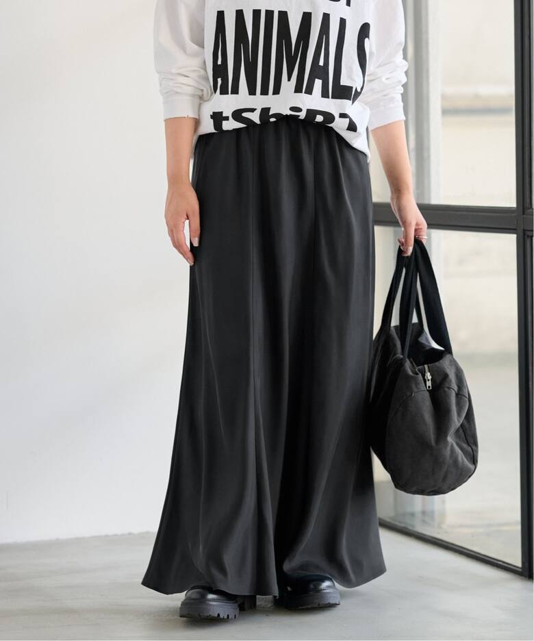 カルメイヤー 22SS ギャザースカート フレア ロング XS 黒（楽天市場  