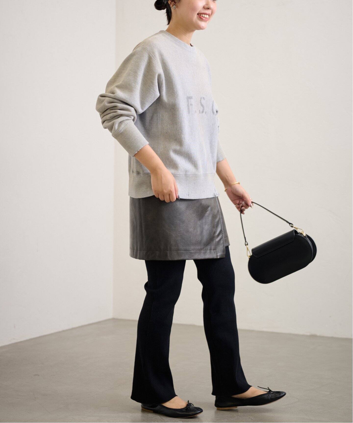 フェイクレザーレイヤードスカート（ミニスカート）｜FRAMeWORK  