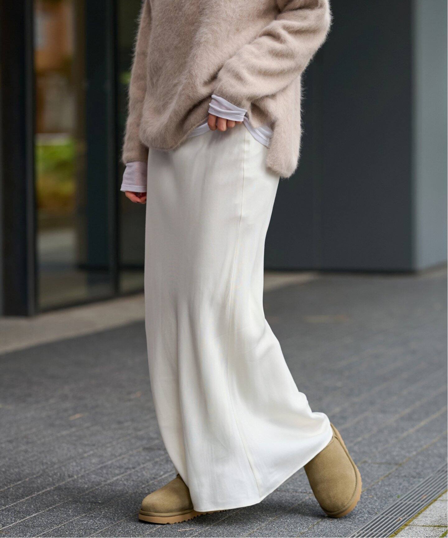 ≪追加予約≫キュプラバイアスサテンロングスカート（ロング・マキシ丈  