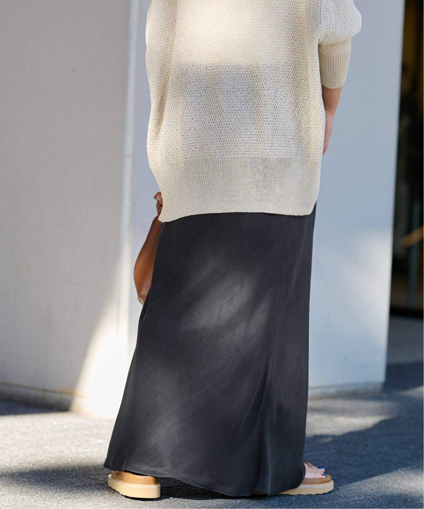 フィブリルキュプラバイアススカート（ロング・マキシ丈スカート  