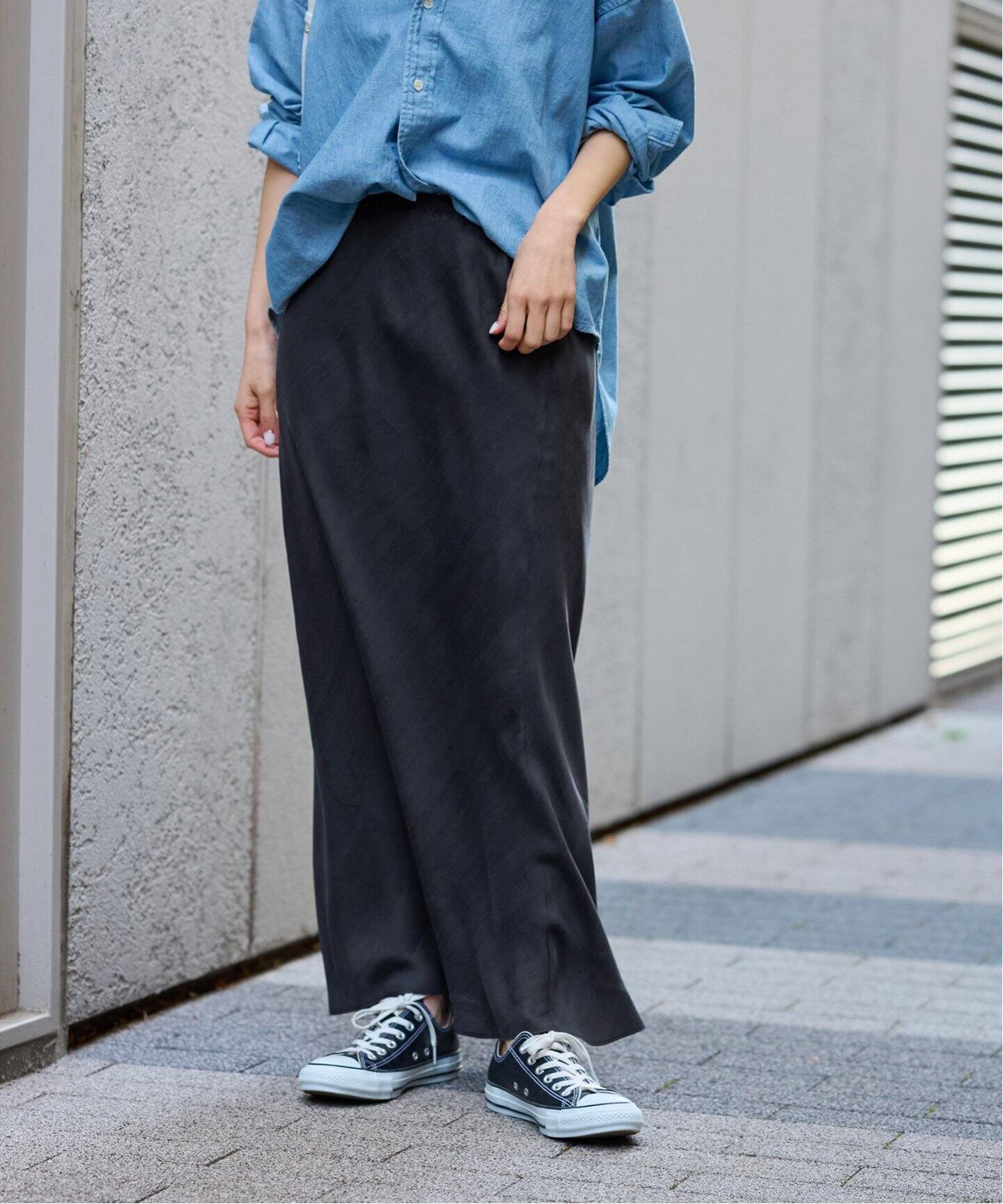 フィブリルキュプラバイアススカート（ロング・マキシ丈スカート  