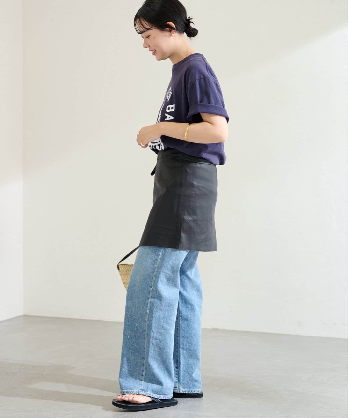 THRIFTY LOOK/スリフティルック 別注レザーラップスカート（ミニ