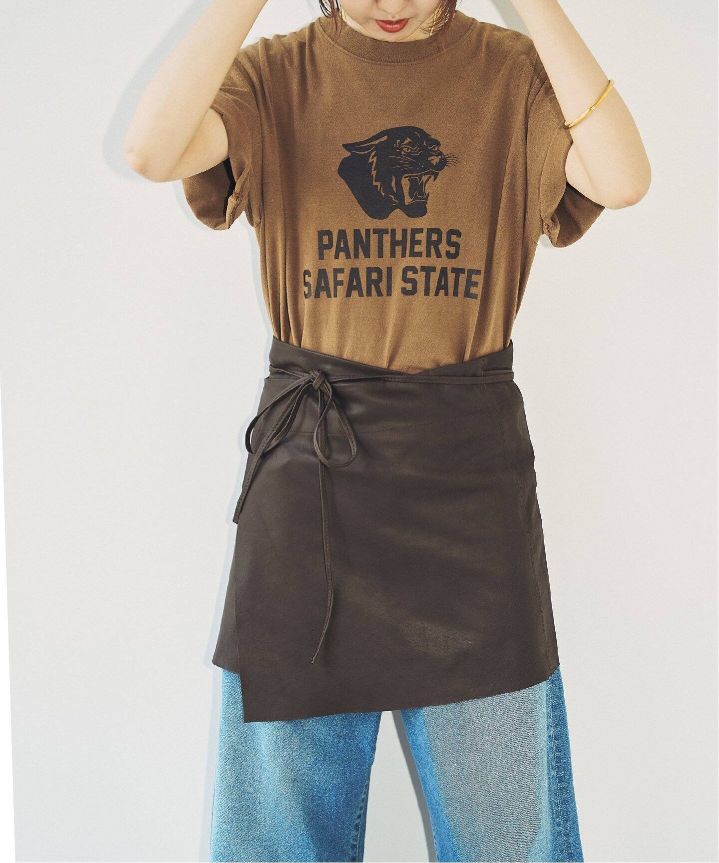 THRIFTY LOOK/スリフティルック 別注レザーラップスカート（ミニ