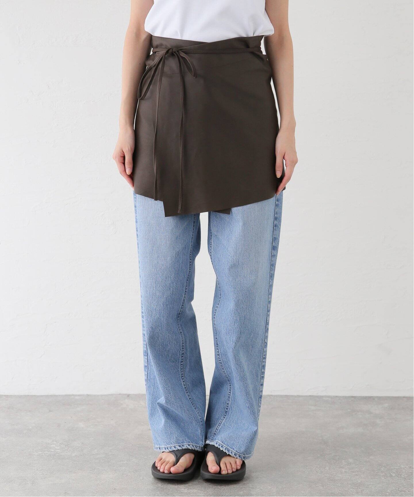 THRIFTY LOOK/スリフティルック 別注レザーラップスカート（ミニ  