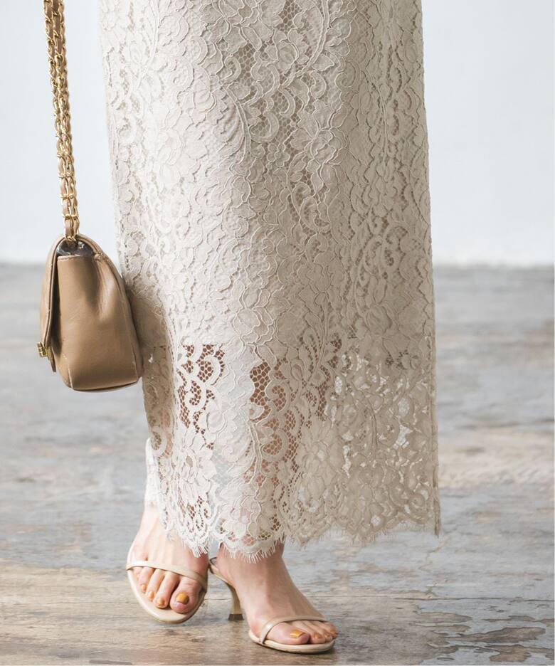 追加》リバーレースIラインスカート 8（ロング・マキシ丈スカート  