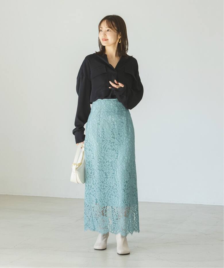 追加》リバーレースIラインスカート 8（ロング・マキシ丈スカート  