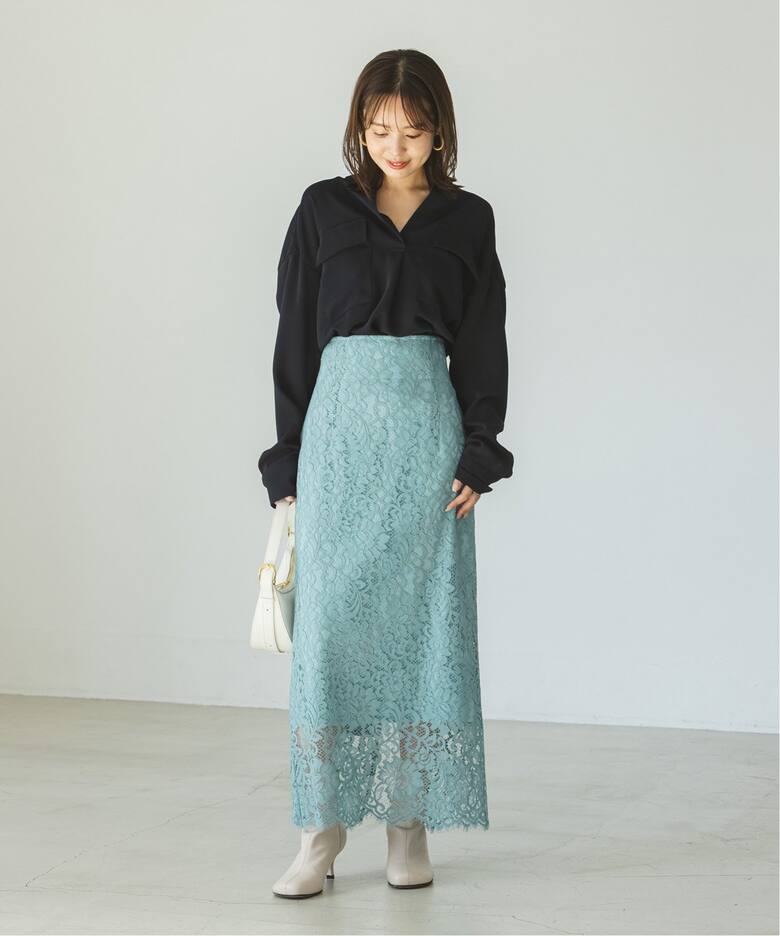 追加》リバーレースIラインスカート 8（ロング・マキシ丈スカート  