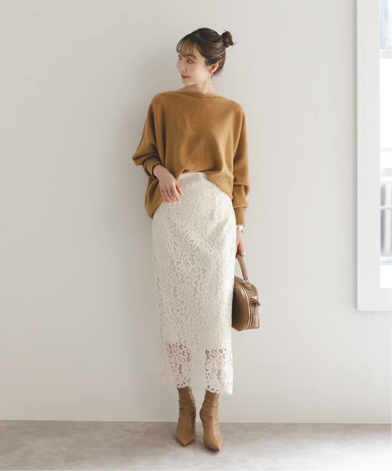 追加》リバーレースIラインスカート9（ロング・マキシ丈スカート  