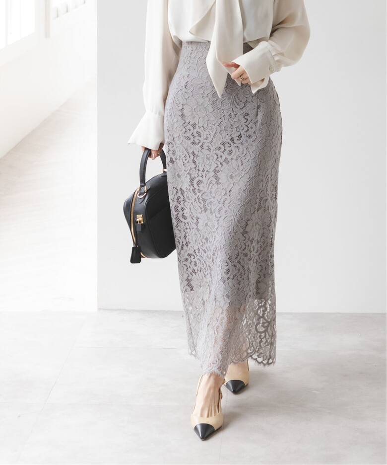 追加》リバーレースIラインスカート9（ロング・マキシ丈スカート  