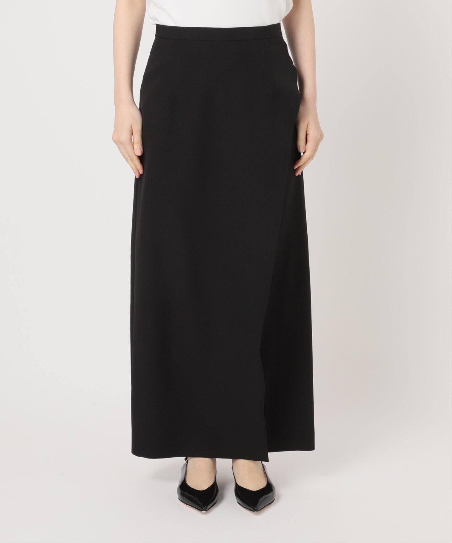 スムースタッチレイヤードAラインスカート（ロング・マキシ丈スカート  