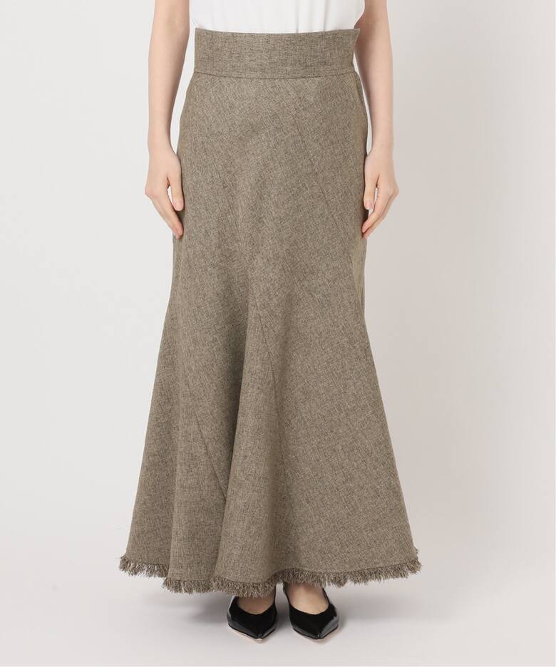メランジカラーリネンライクトルネードスカート（ロング・マキシ  