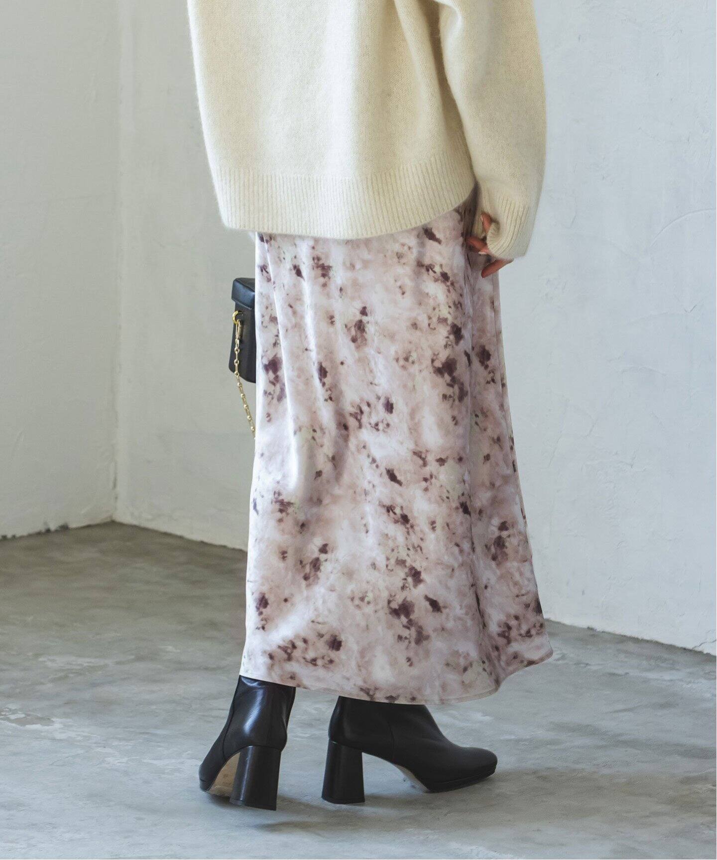 新品】チェスティ Print Satin Skirt プリントサテンスカート（Chesty  