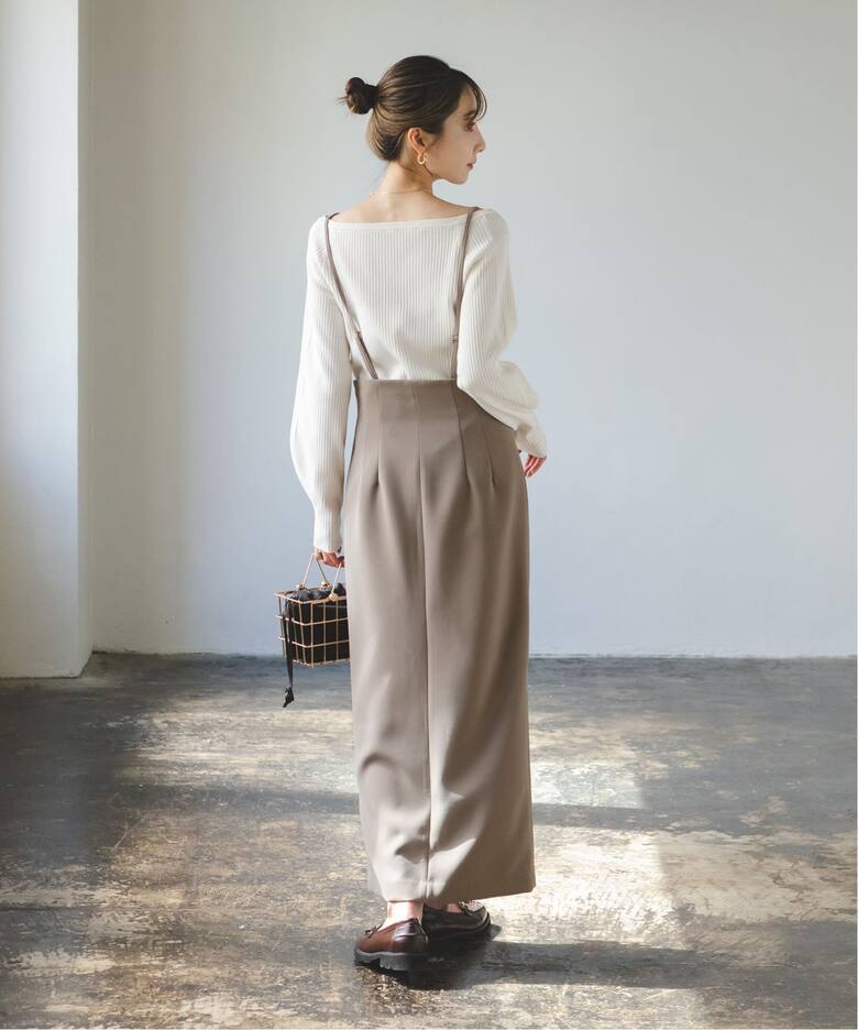 追加》ショルダーサロペットフープジップスカート（ロング・マキシ丈  