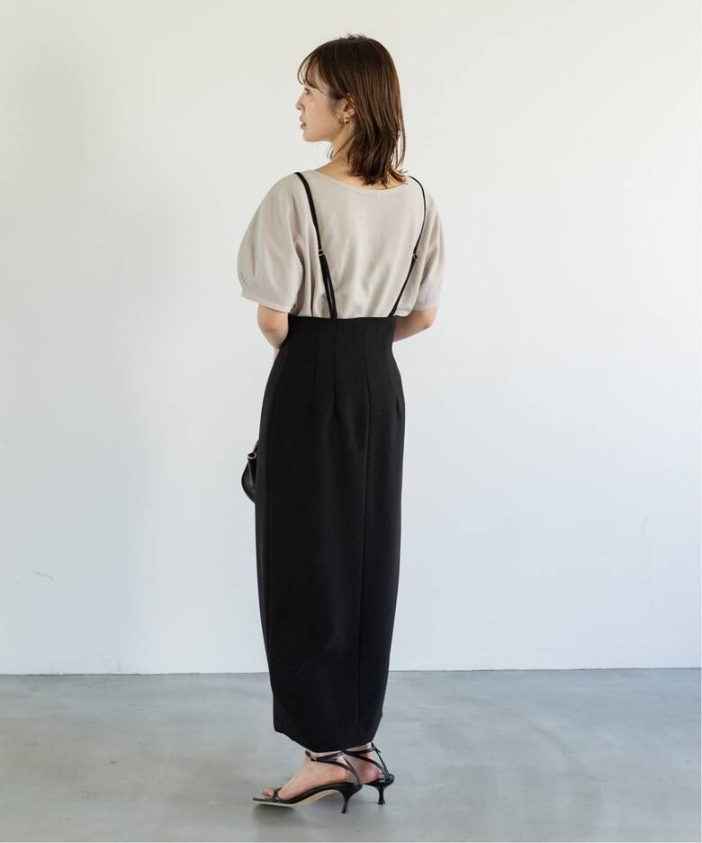 追加》ショルダーサロペットフープジップスカート（ロング・マキシ丈 
