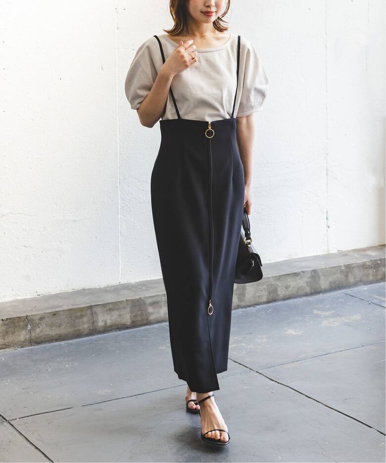 追加2》ショルダーサロペットフープジップスカート（ロング・マキシ丈  