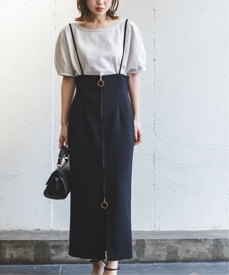 追加2》ショルダーサロペットフープジップスカート（ロング・マキシ丈  