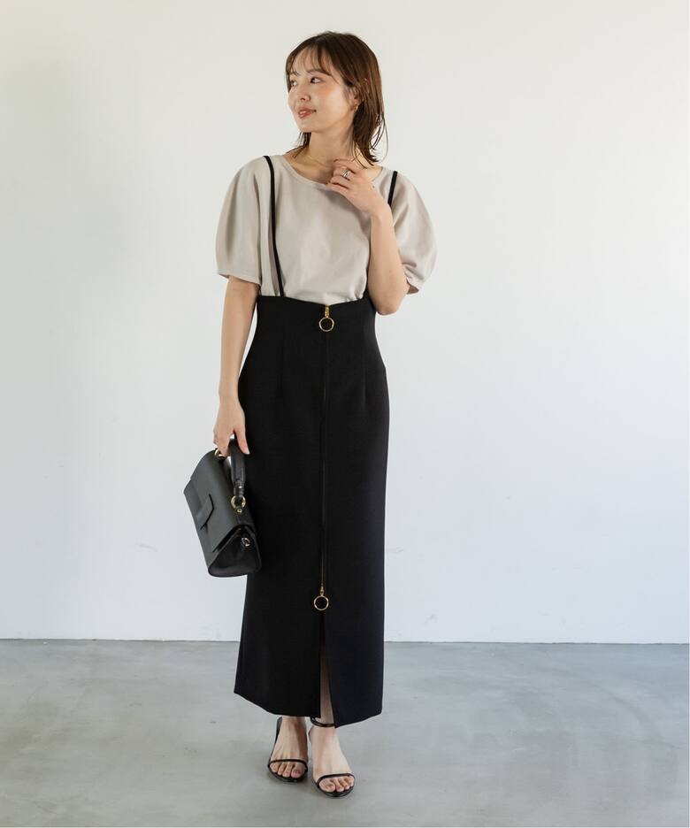 追加2》ショルダーサロペットフープジップスカート（ロング・マキシ丈  