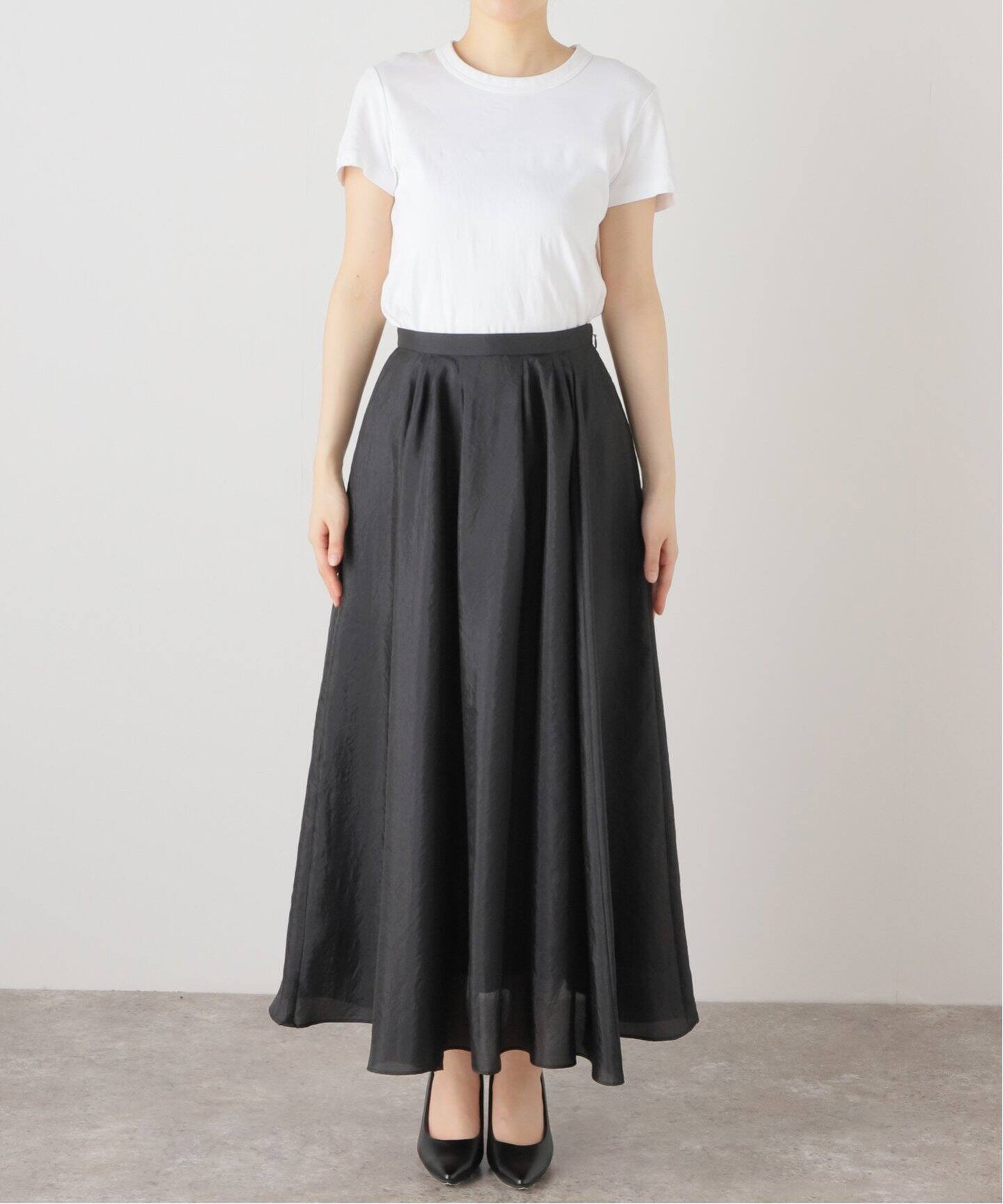 シルキータフタマキシスカート（ロング・マキシ丈スカート）｜NOBLE  