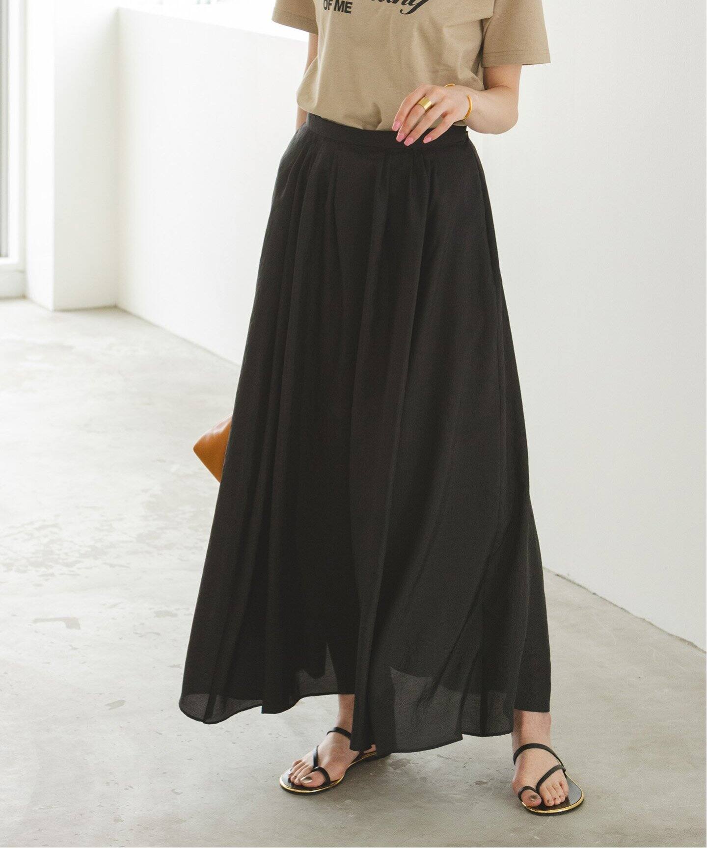シルキータフタマキシスカート（ロング・マキシ丈スカート）｜NOBLE  