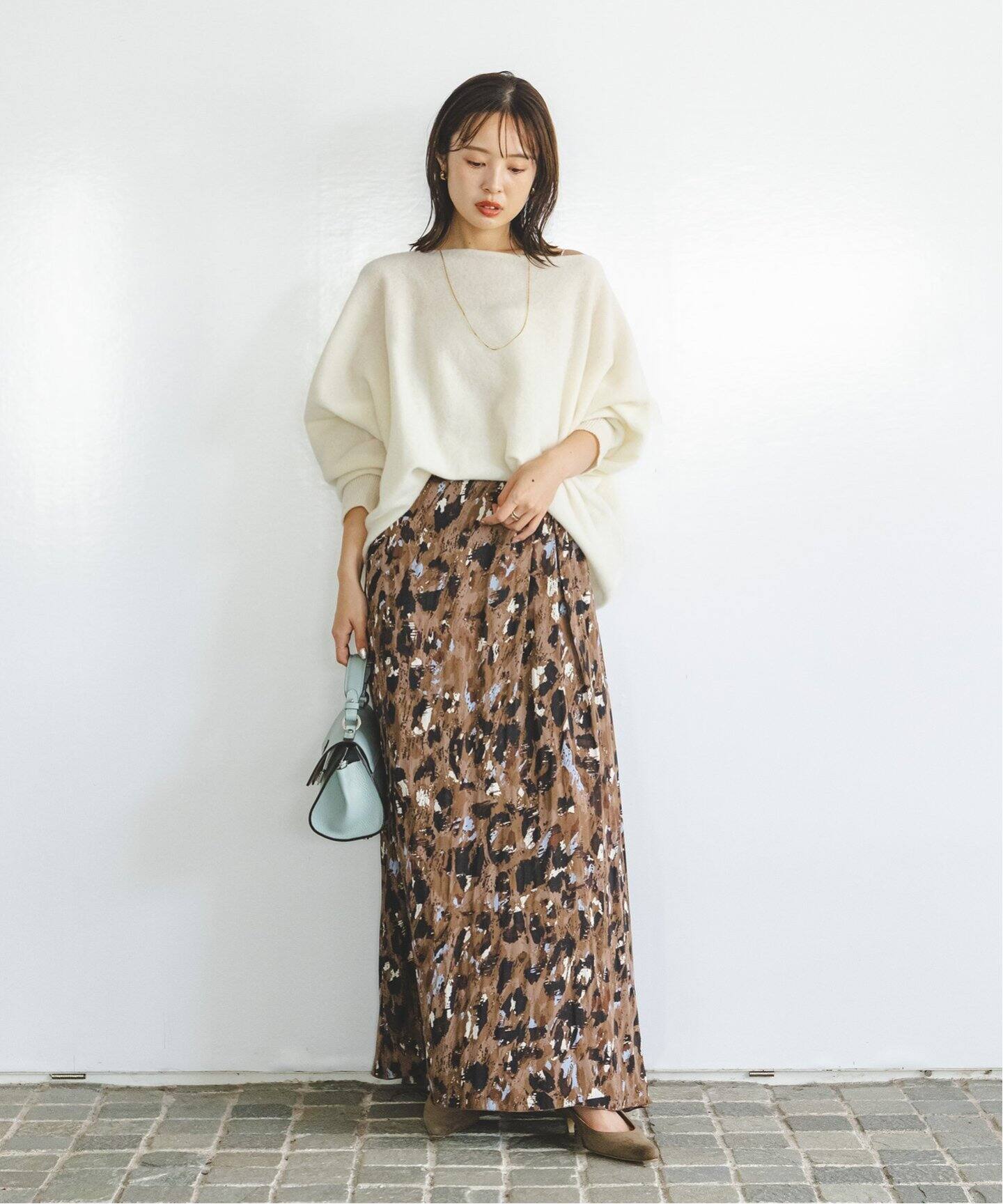 レオパードプリントスリットスカート（ロング・マキシ丈スカート  