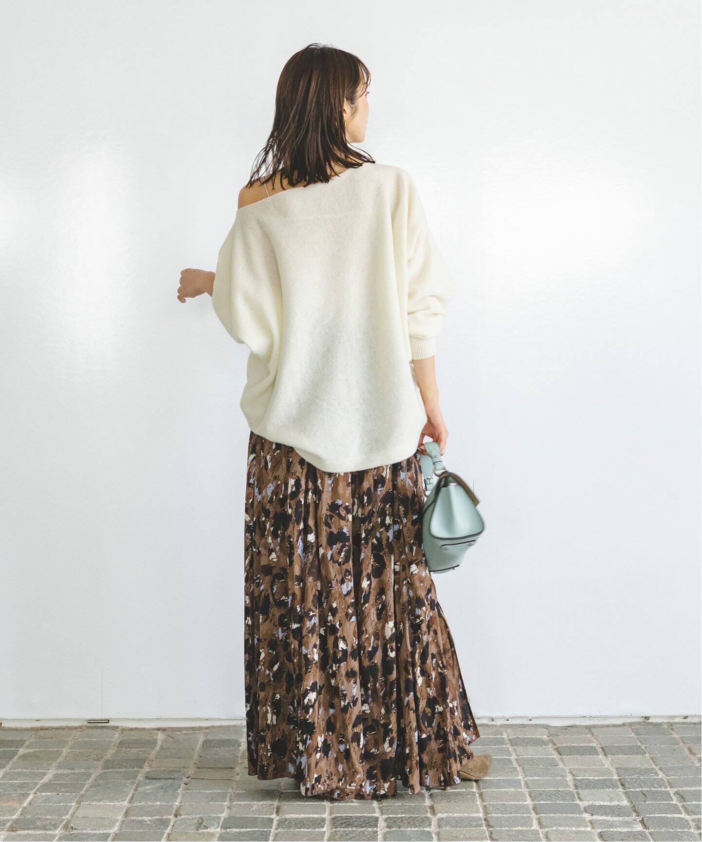 レオパードプリントスリットスカート（ロング・マキシ丈スカート  